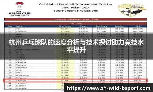 杭州乒乓球队的速度分析与技术探讨助力竞技水平提升